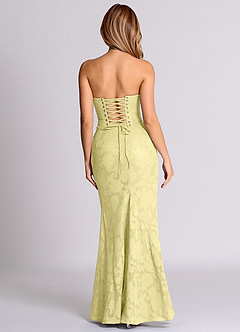 Azazie Sorrel Bridesmaid Dresses Lemon Sorbet Mermaid Corset Floral Burnout Convertible Dress image2