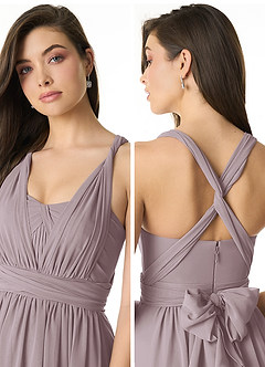 Azazie Olani Bridesmaid Dresses Dusk A-Line Off the Shoulder Chiffon Convertible Dress image5