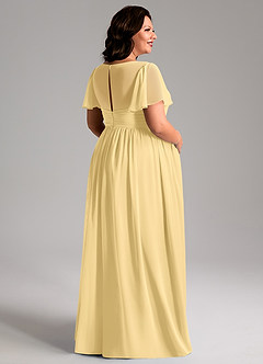 Azazie Verna Maternity Bridesmaid Dresses A-Line V-Neck Ruched Chiffon Floor-Length Dress image8