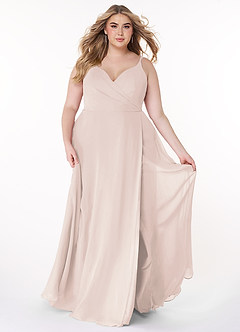 Azazie Lennon Bridesmaid Dresses Rose Petal A-Line Lace Chiffon Dress image7