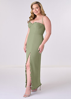 Barbie ♥ Azazie Bridesmaid Dresses Pistachio Sheath Corset Chiffon Dress image9