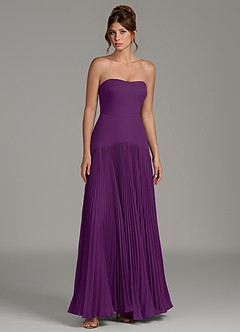 Azazie Yuliana Bridesmaid Dresses Grape A-Line Strapless Chiffon Dress image7