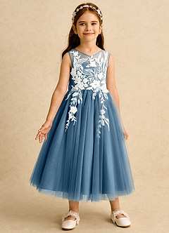 Azazie Sundae Abiti da Ragazza di Fiori Abito Principessa in Pizzo Bermuda image5