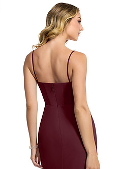Azazie Zia Bridesmaid Dresses Cabernet Sheath Side Slit Chiffon Convertible Dress image7