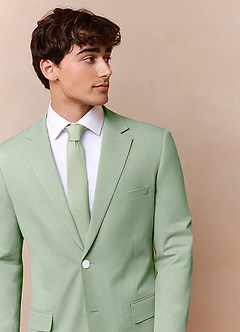 front James Dusty Sage Structured Stretch Suit Jacket