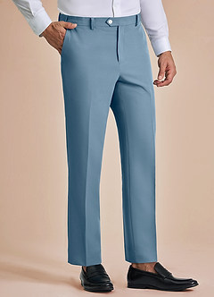 front James Light Blue Structured Stretch Dress Pants