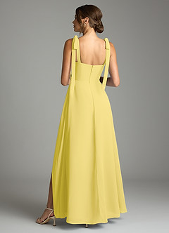 Azazie Debra Bridesmaid Dresses Canary A-Line with Pockets Chiffon Convertible Dress image10