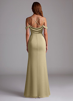Azazie Callan Bridesmaid Dresses Moss Green Mermaid Pleated Chiffon Convertible Dress image2