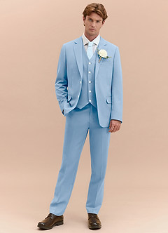 front James Sky Blue Structured Stretch 3-piece suit