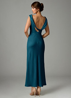 Azazie Kieryn Morsiusneito Mekot Mrenneito Pliseerattu Joustava satiini Nilkan pituus Pukeutua image5