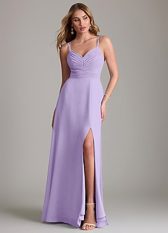 Azazie Terese Bridesmaid Dresses Lilac A-Line Pleated Chiffon Dress image1