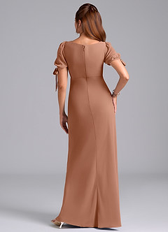 Azazie Pheby Jurken voor bruidsmeisjes Jurk van Chiffon met A-Lijn Geplooid Bronzeertint image6