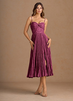 Annie Mulberry Pleated Midi Dress image5