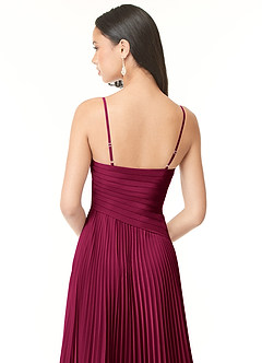 Azazie Vini Morsiusneito Mekot A-Line V-kaula laskostettu Sifonki Lattian pituus Mekko image5