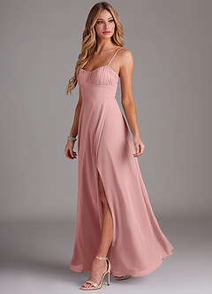 Azazie Breonna Bridesmaid Dresses Dusty Rose A-Line Sweetheart Neckline Chiffon Dress image3