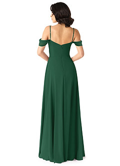 Azazie Tancie Vestidos de damas de honor Vestido de Verde Oscuro de Gasa de Corte en A Convertible con Vestidos sin tirantes image2