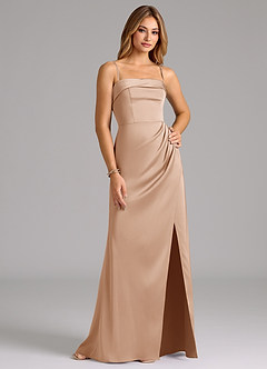 Azazie Aretha Bridesmaid Dresses English Rose A-Line Strapless Stretch Satin Convertible Dress image6