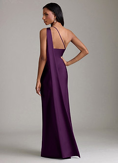 Azazie Galinda Suknie dla druhen Syrena Jedno ramię Satyna elastyczna Do ziemi Sukienka image6