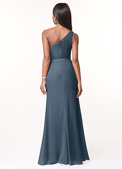 Azazie Liza Bridesmaid Dresses Neptune Mermaid One Shoulder Chiffon Dress image2