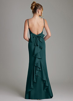 Azazie Zherra Bridesmaid Dresses Pine Mermaid Bow Stretch Satin Dress image5