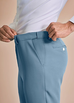 front James Light Blue Structured Stretch Dress Pants