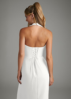 Azazie Tina Bridesmaid Dresses White Mermaid Corset Chiffon Dress image2