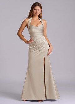 Azazie Destiny Brudtärnklänningar Klä av Sjöjungfru i Stretch Satin Älskling Halsringning Frost image6