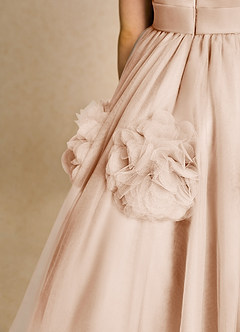 Azazie Vola Flower Girl Dresses English Rose Ball-Gown Sleeveless Tulle Dress image6