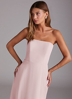 Azazie Wren Jurken voor bruidsmeisjes Jurk van Chiffon met A-Lijn Strapless Blozend Roze image5