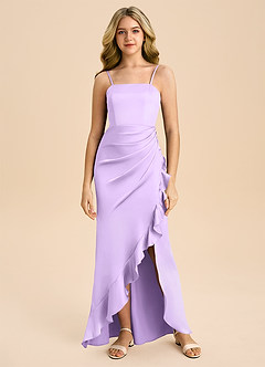 Azazie Buzzy Junior Klä av Tubklänning i Stretch Satin Plisserad image3