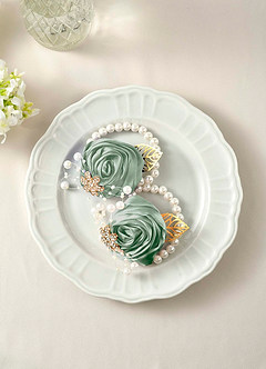 front 6PC Matching Color Bridesmaids Wrist Corsage with Pearl Bracelet