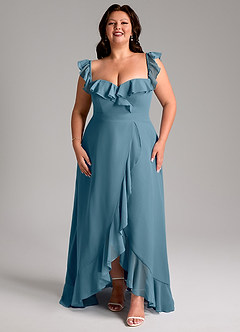Azazie Lyra Bridesmaid Dresses Bermuda A-Line Chiffon Convertible Dress image15