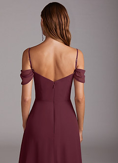 Azazie Marley Bridesmaid Dresses Cabernet A-Line Off the Shoulder Chiffon Convertible Dress image9