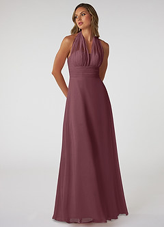 Azazie Fifi Bridesmaid Dresses Sangria A-Line Strapless Chiffon Convertible Dress image6