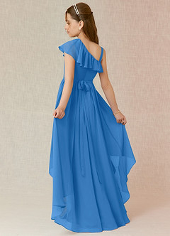 Azazie Mango Junior Blue Jay A-Line Ruched Chiffon Dress image1