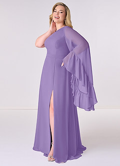 Barbie ♥ Azazie Jurken voor bruidsmeisjes Jurk van Chiffon met A-Lijn Lange mouw Tahiti image9