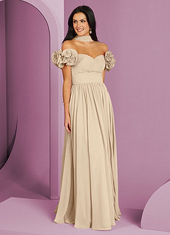 Barbie ♥ Azazie Jurken voor bruidsmeisjes Converteerbaar Jurk van Chiffon met A-Lijn Off the Shoulder Champagne image15