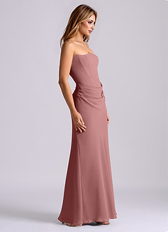 Azazie Debby Bridesmaid Dresses Desert Rose Mermaid Strapless Chiffon Dress image5