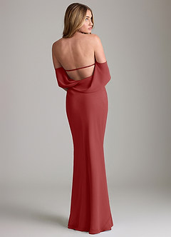 Azazie Lusinda Suknie dla druhen Syrena Zza ramienia Szyfon Do ziemi Sukienka image2