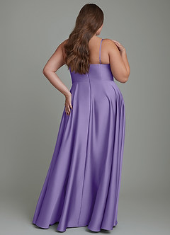 Azazie Elle Brautjungfernkleider A-Linie Plissee Stretch-Satin Kleid Tahiti image9