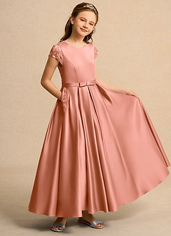 Azazie Bunny Junior Formal Jurken voor bloemenmeisjes Baljurk Jurk van Kant Meer Gesneden image1