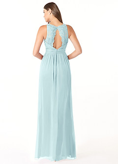 Azazie Luz Bridesmaid Dresses Sea Glass A-Line Lace Chiffon Dress image2