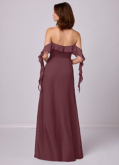 Barbie ♥ Azazie Bridesmaid Dresses Sangria A-Line Off the Shoulder Chiffon Convertible Dress image6