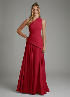 Azazie Holly Bridesmaid Dresses Scarlet A-Line Corset Chiffon Dress image1