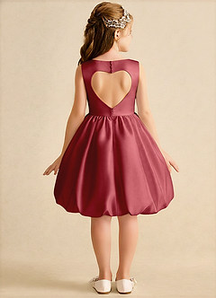 Azazie Nirvana Robe Demoiselle D'honneur Fillette Robe Princesse en Mat Satiné Rayé Grenade image1