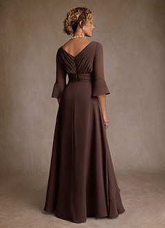 Azazie Eire Mother of the Bride Dresses Ganache A-Line Pleated Chiffon Dress image2
