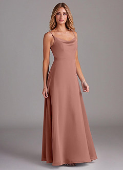 Azazie Daenerys Bridesmaid Dresses Cedar Rose A-Line Cowl Chiffon Dress image5