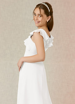 Azazie Alyssa A-Line Chiffon Floor-Length Junior Bridesmaid Dress image7