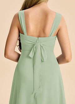 Azazie Elsie Junior Dusty Sage A-Line Sweetheart Neckline Chiffon Dress image6