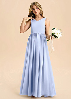 Azazie Hathaway Junior Ice A-Line Bow Chiffon Dress image5